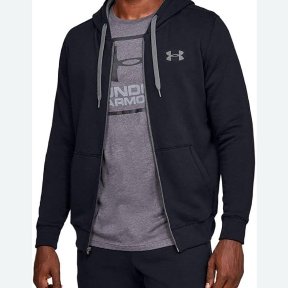 Under Armour Charcoal and Black Zip-Up Hoodie
